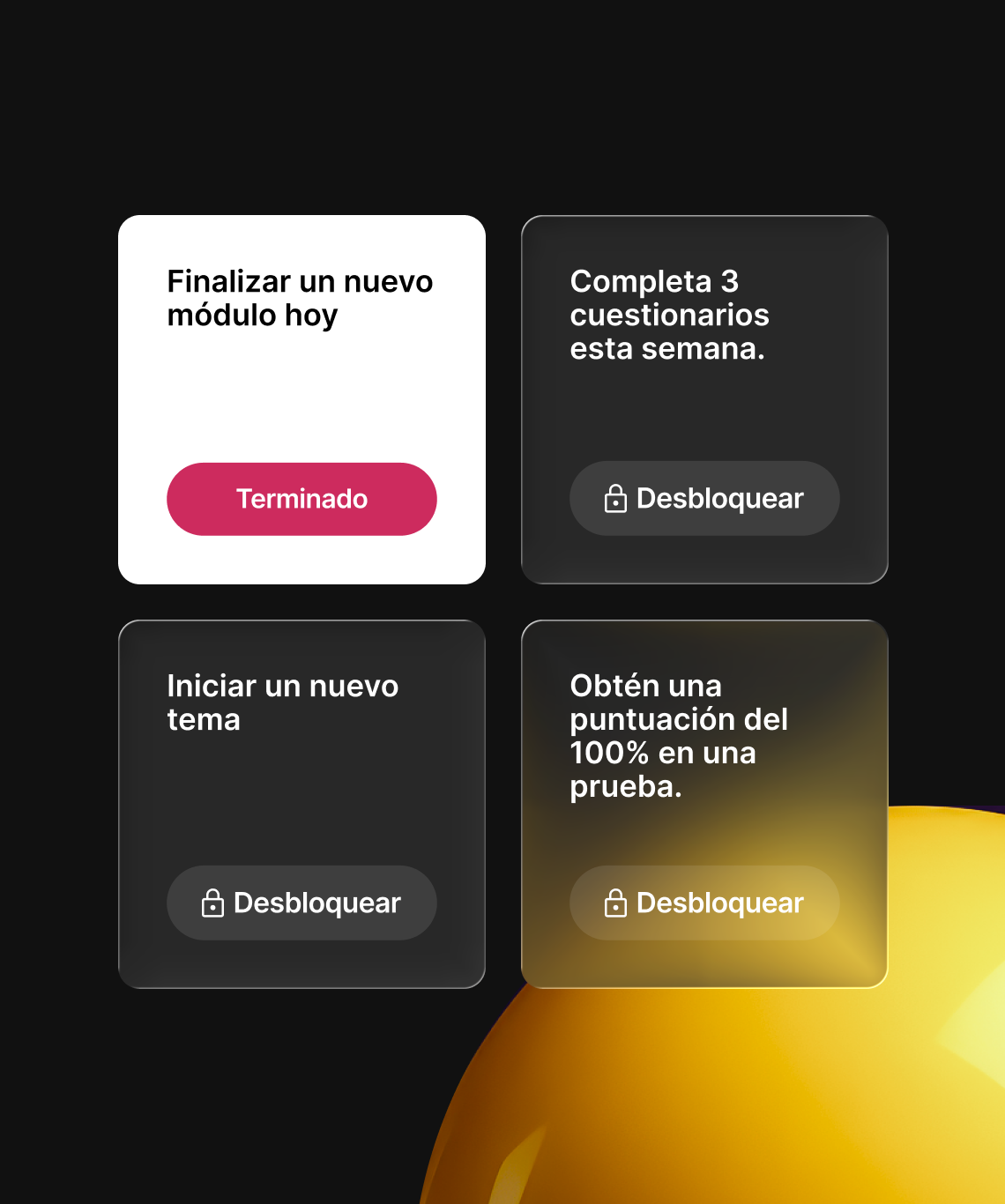 Desafíos de e-learning personalizados con recompensas de módulos y cuestionarios