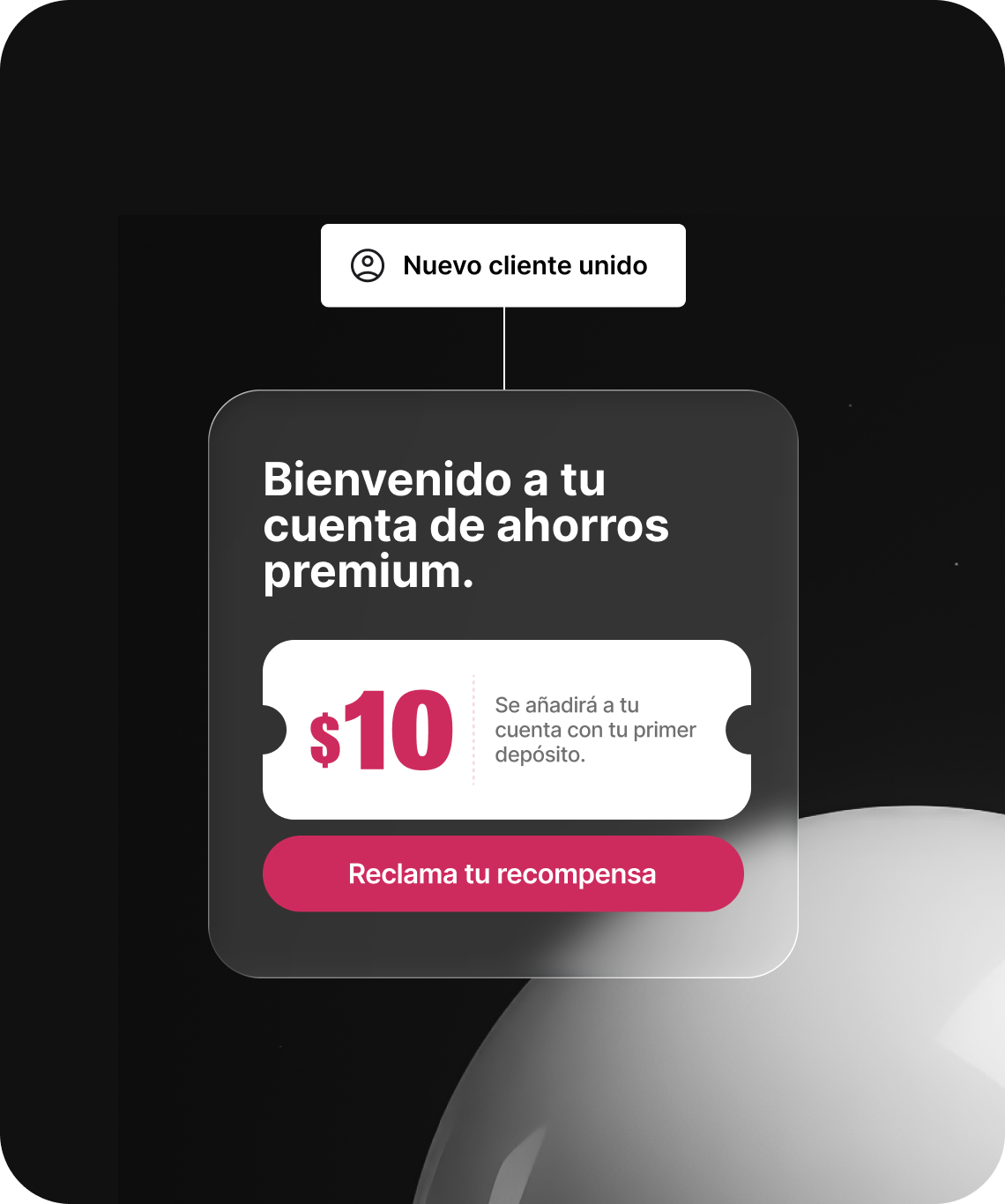 Oferta de recompensa en tiempo real para registro de nuevo cliente