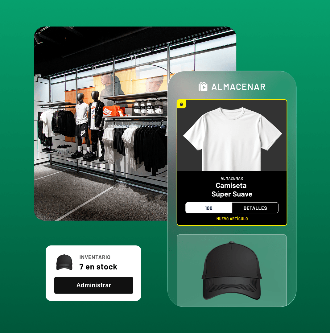 Gestión de inventario de tienda de recompensas con mercancía con marca