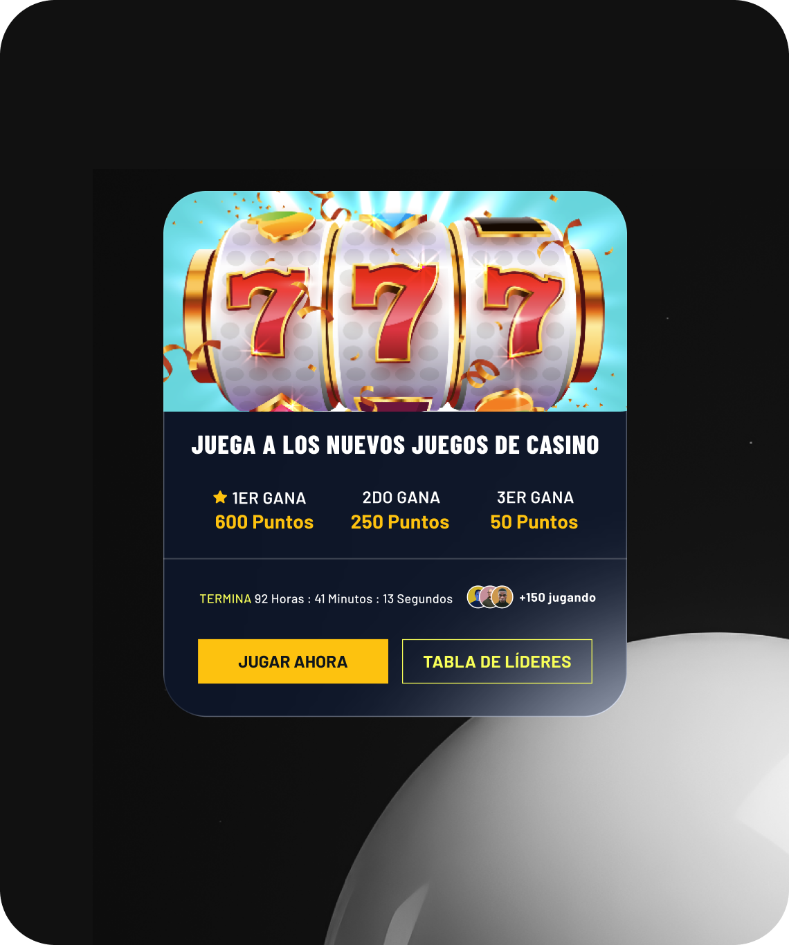 Promoción de torneo de casino en tiempo real con recompensas de clasificación
