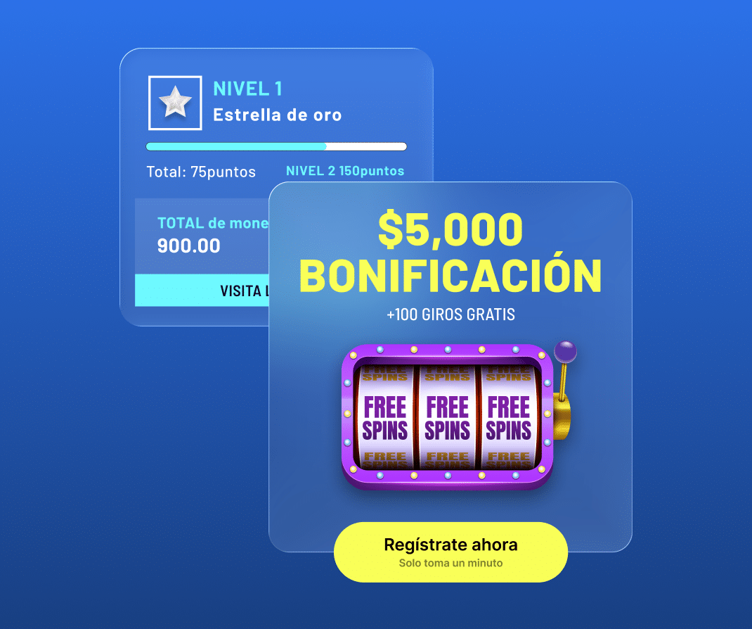 Ventana emergente de bono con giros gratis y progreso de nivel de gamificación