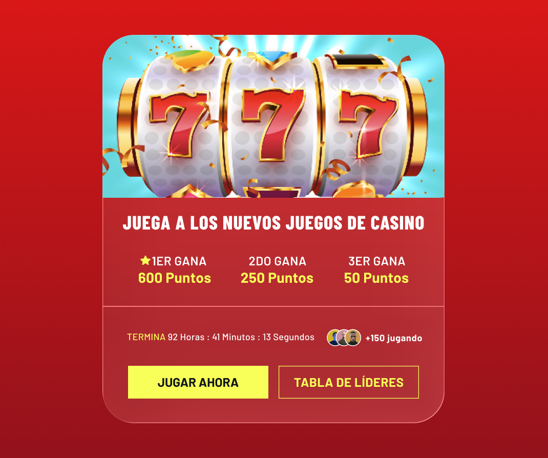 Promoción de clasificación de casino con puntos, temporizador de cuenta regresiva y premios
