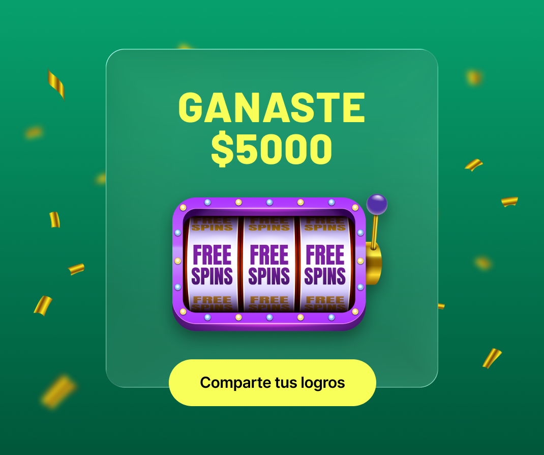 Pantalla de victoria de casino con premio ganado y ventana emergente de recompensa de giros gratis