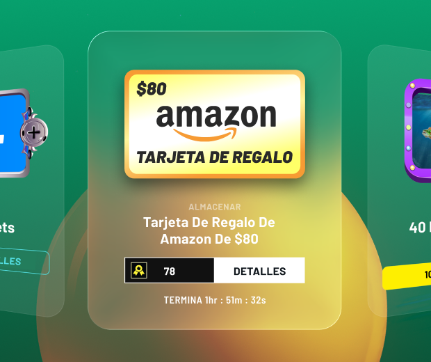 Tienda de recompensas con marca con tarjetas de regalo y premios de gaming