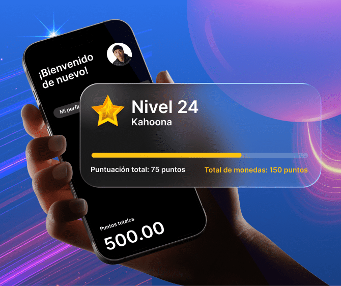 Aplicación móvil de fidelización con puntos, niveles y saldo de monedas