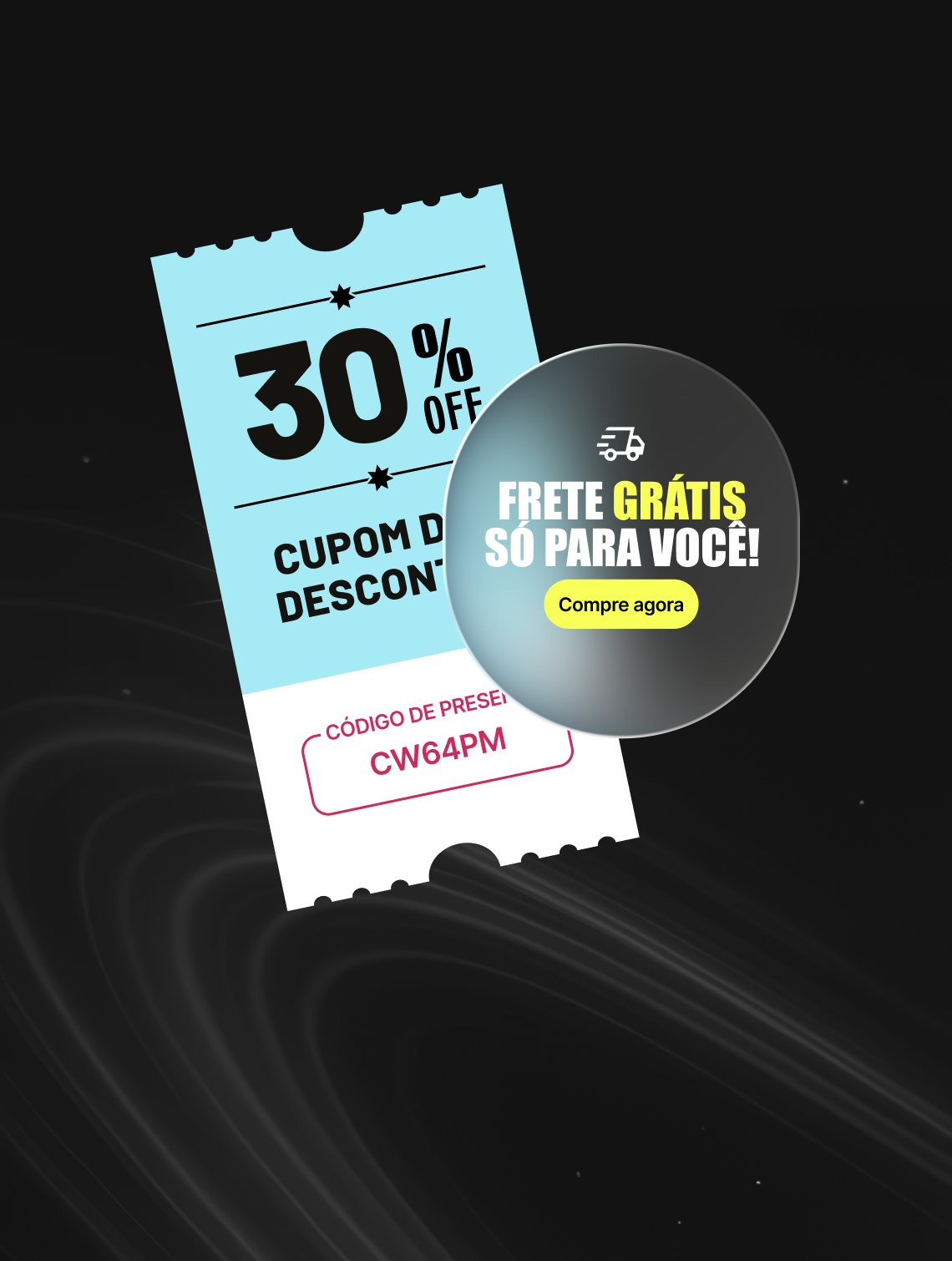 Cupons de desconto personalizados e ofertas de frete grátis