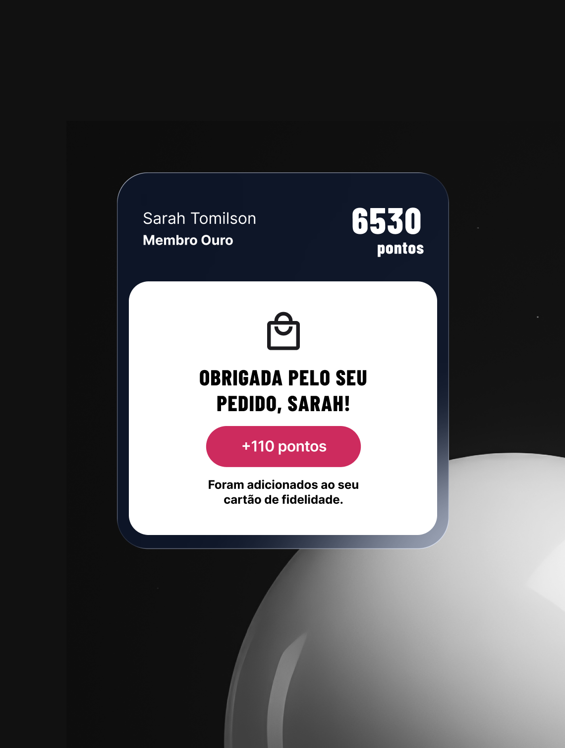 Confirmação de recompensa instantânea com pontos de fidelidade