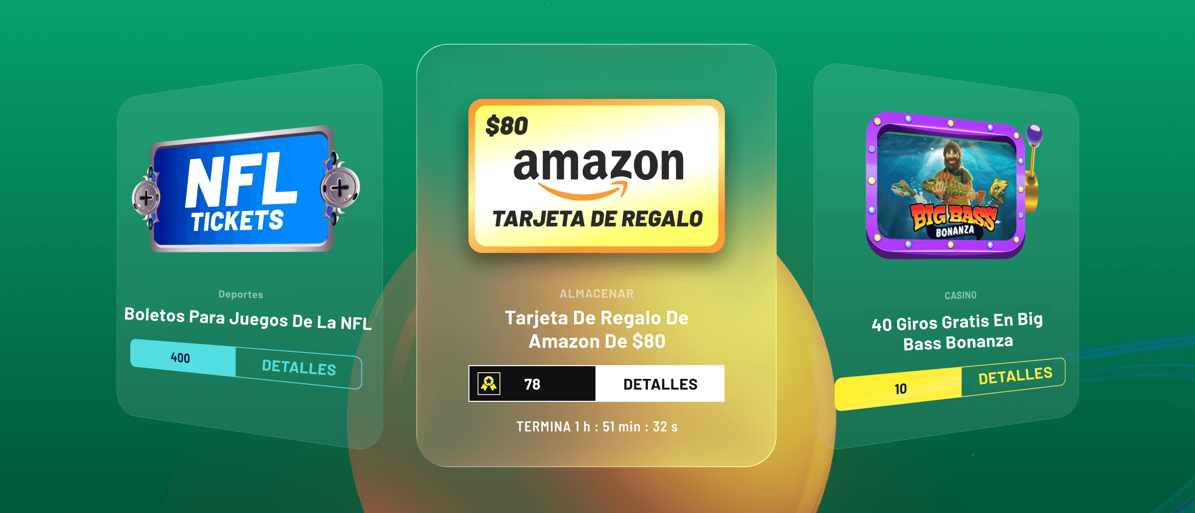 Tienda de recompensas con marca con tarjetas de regalo y premios de gaming