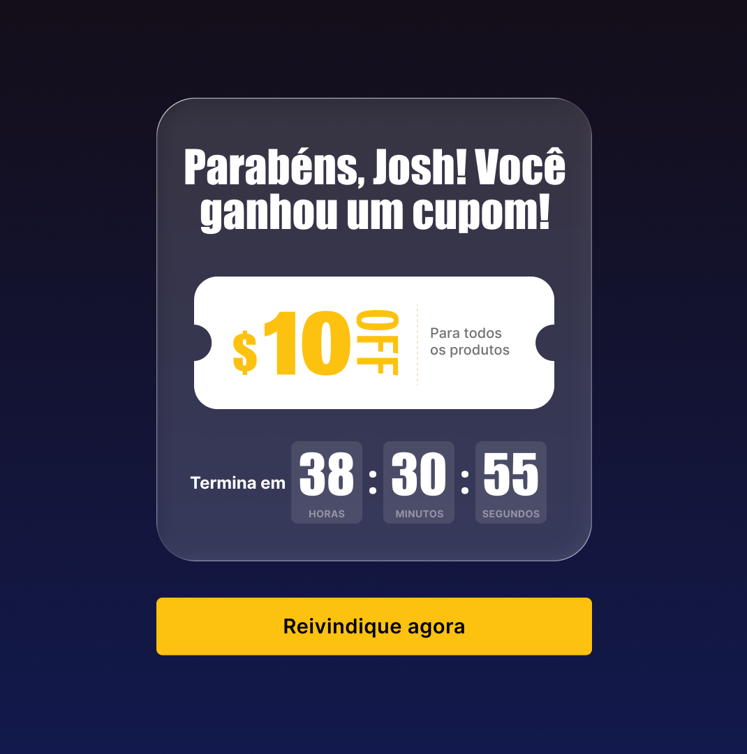 Recompensa de cupom de desconto personalizado com temporizador de contagem regressiva