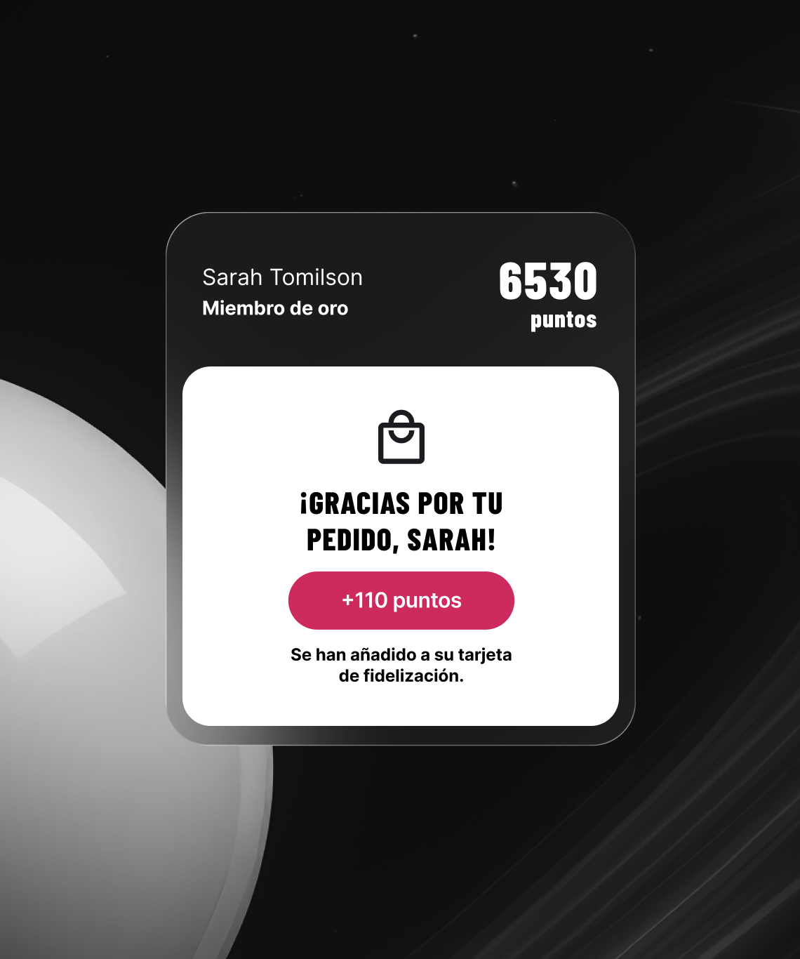 Confirmación de recompensa instantánea con puntos de fidelización