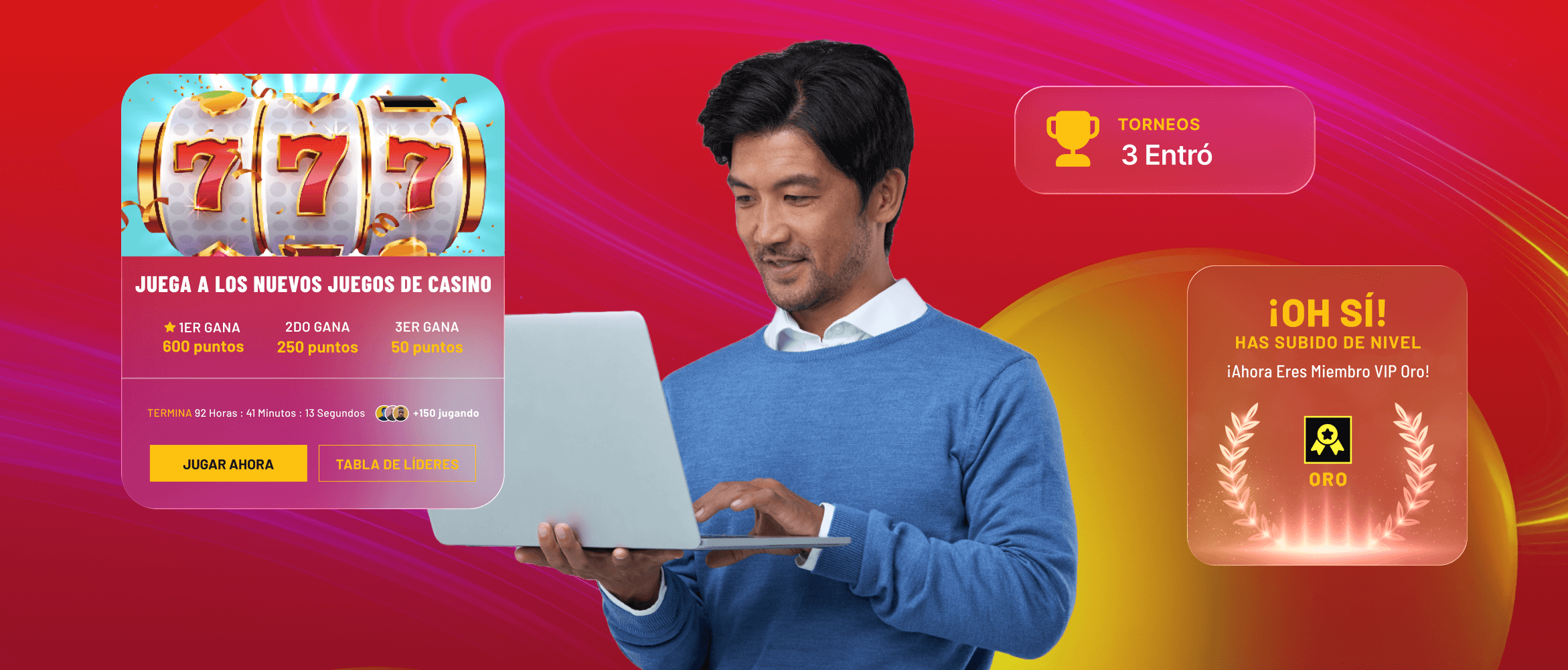 Usuario interactuando con recompensas gamificadas y torneos