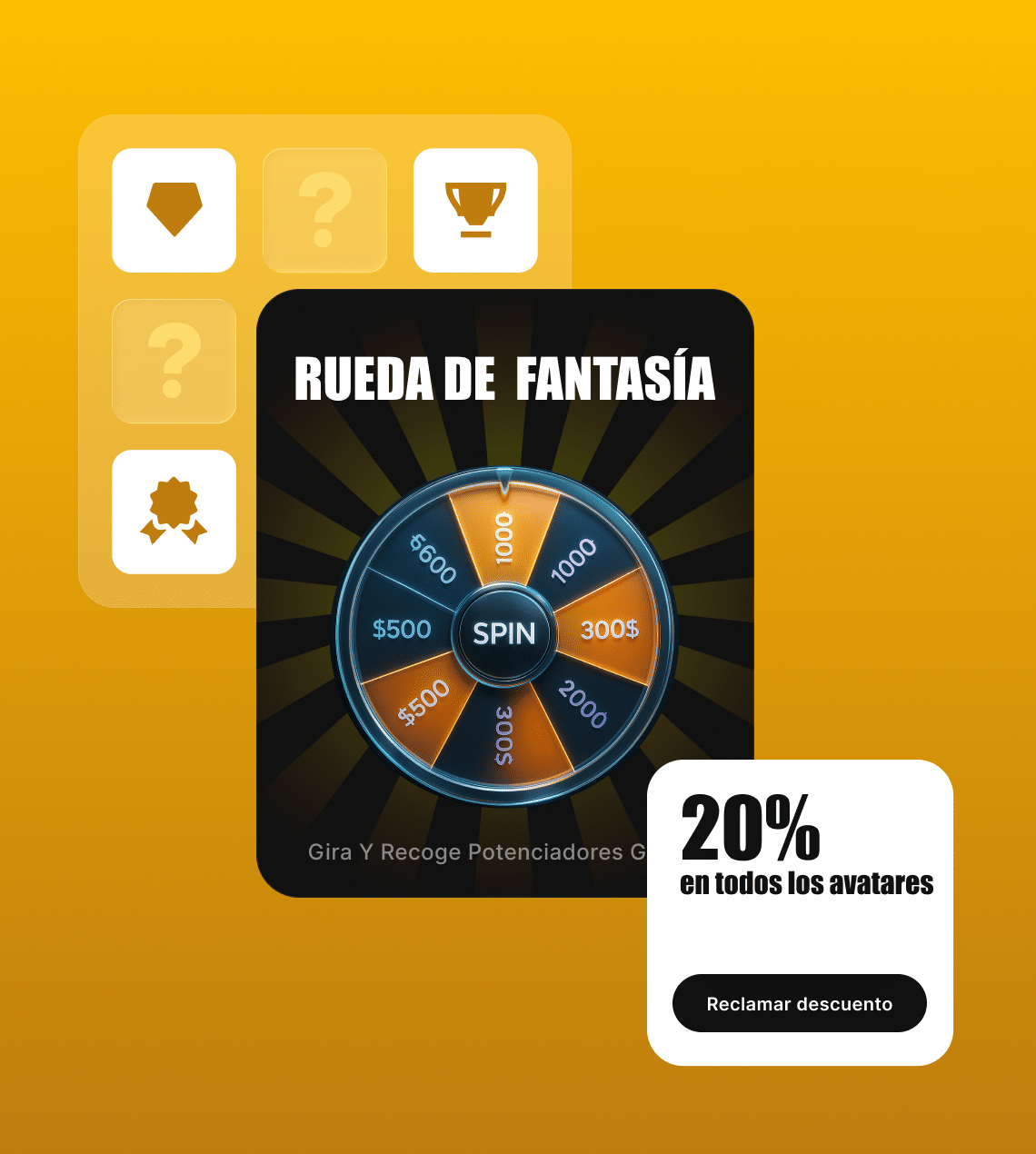 Minijuego de ruleta con recompensas y descuentos