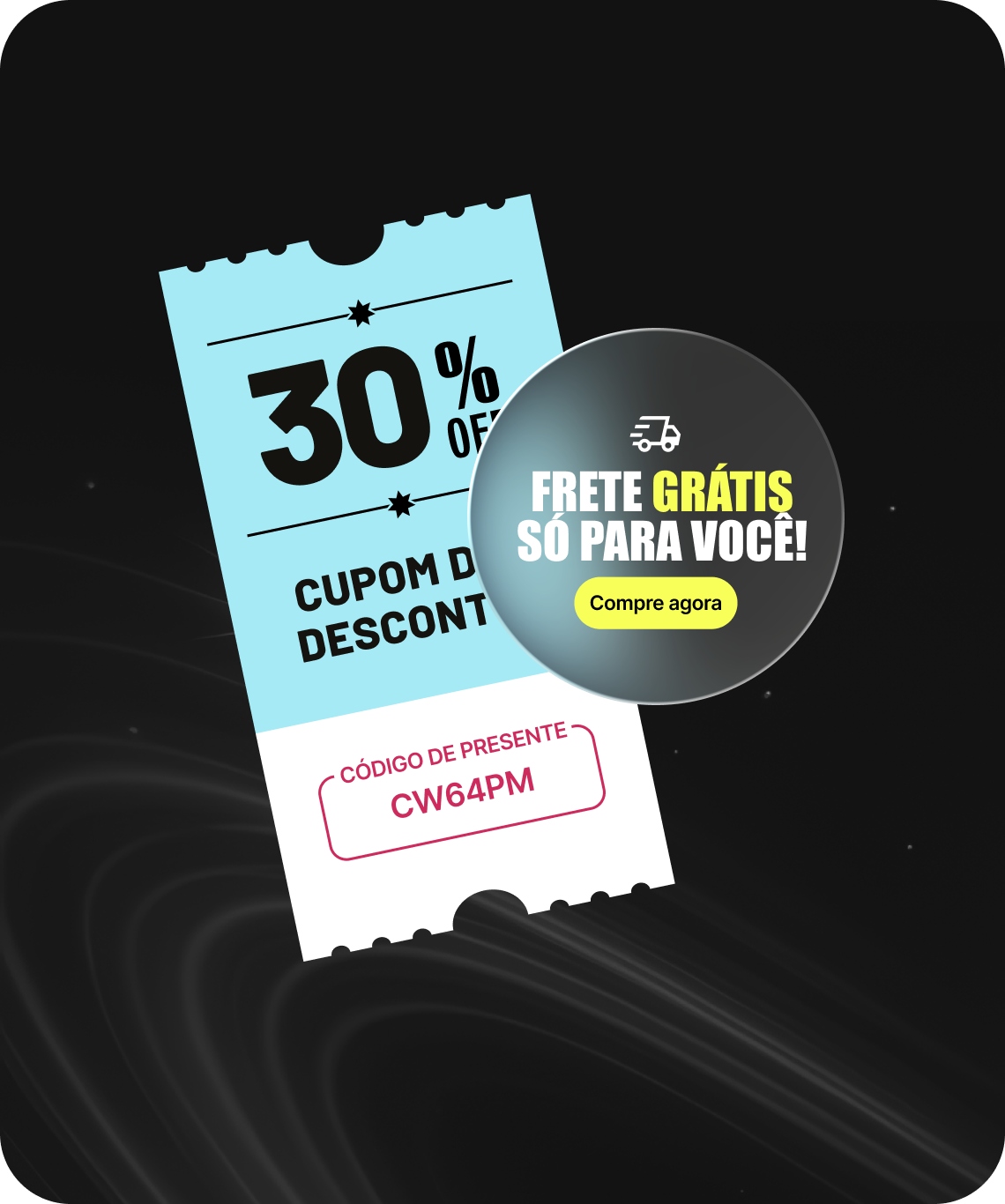 Cupons de desconto personalizados e ofertas de frete grátis